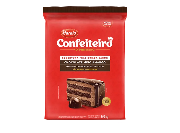 Imagem do produto Cobertura Barra Harald Confeiteiro 5Kg - Meio Amargo