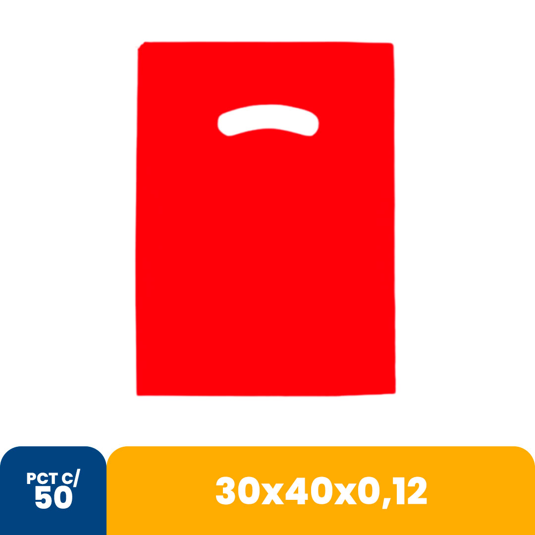 Imagem do produto Sacola Color 30 X40 X0,12 Alca Vazada C/500 - Vermelha
